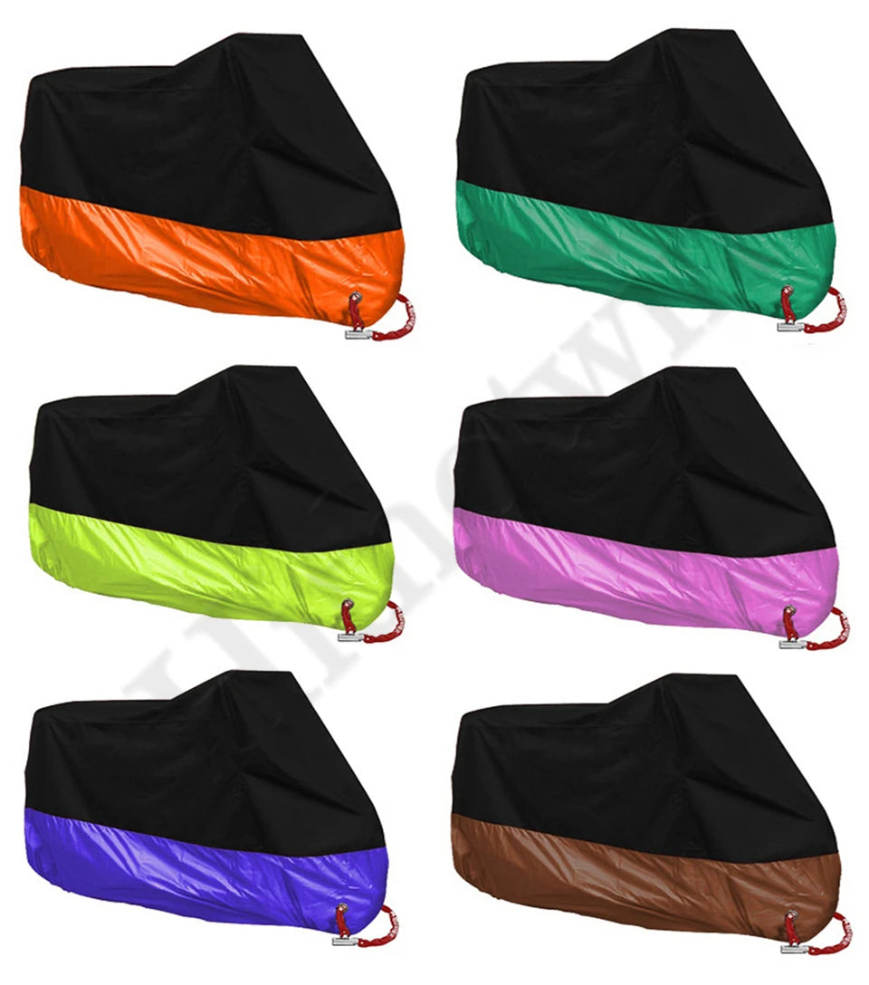 190T Black Blue Design Waterproof Motorcycle Covers Motors Dust Rain Snow UV Protector Cover Indoor Outdoor M L XL XXL XXXL 4XL