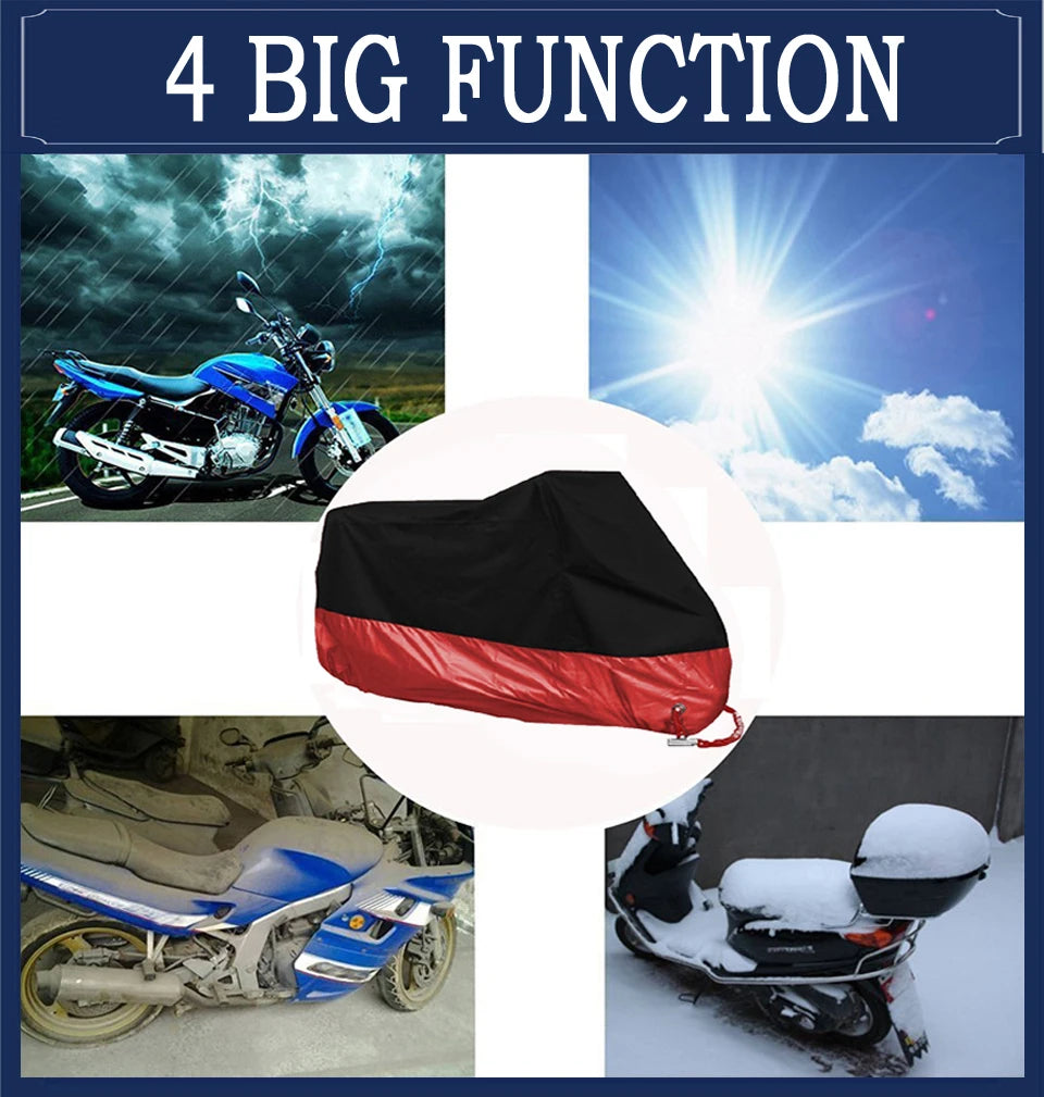 190T Black Blue Design Waterproof Motorcycle Covers Motors Dust Rain Snow UV Protector Cover Indoor Outdoor M L XL XXL XXXL 4XL