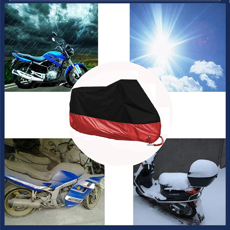 190T Black Blue Design Waterproof Motorcycle Covers Motors Dust Rain Snow UV Protector Cover Indoor Outdoor M L XL XXL XXXL 4XL