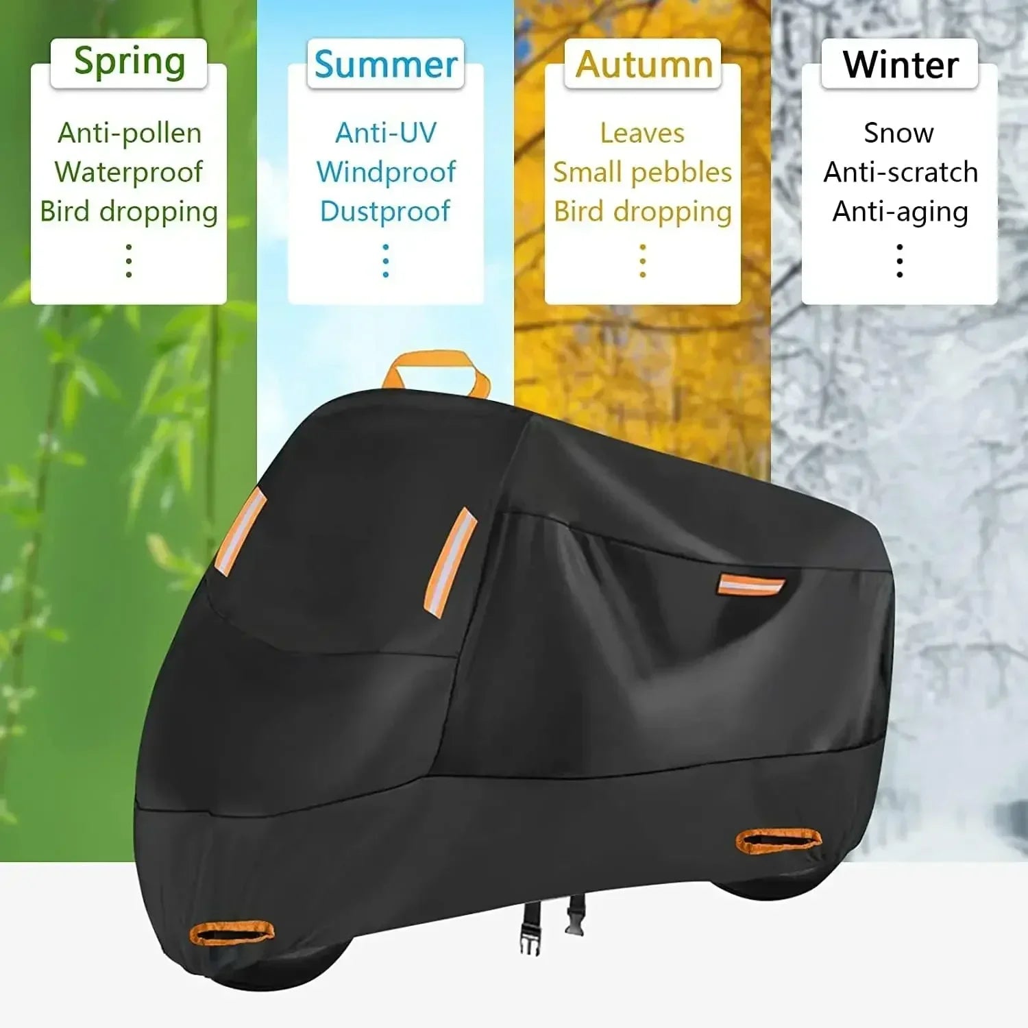 Outdoor Motorcycle Cover Waterproof Thickened Polyester Tarpaulin UV Protective Scooter Cover for Motorcycles