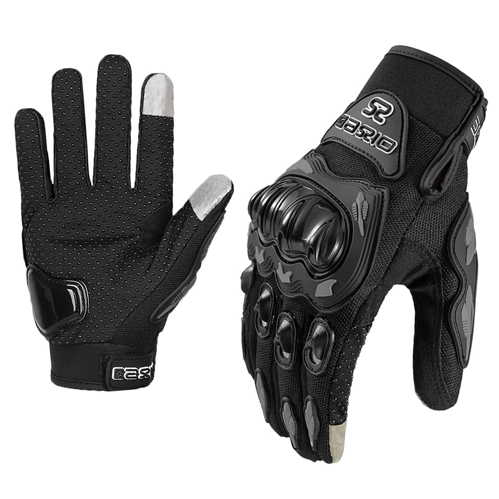 Summer Breathable Full Finger Motorcycle Gloves Non-slip Wear-resistant Motocross Racing Gloves Touch Screen Moto Biker Gloves