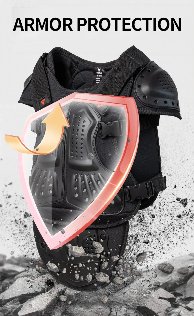 Children's Full Set Protective Gear Armor Vest Knee And Elbow Pads 5 PCS Kids Motorcycle Cycling Roller Skating Protective Gear