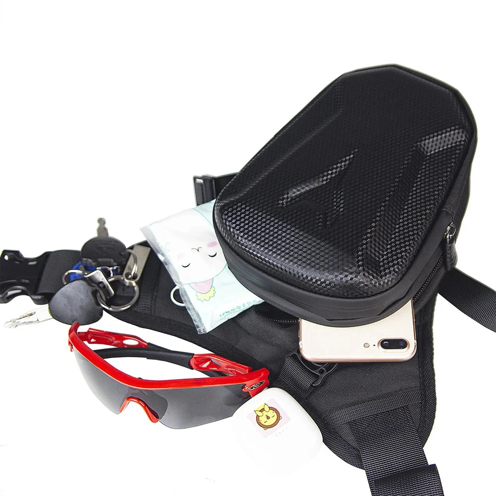 Motorcycle Leg Side Bag EVA Hard Shell Outdoor Casual Waist Bags Mobile Phone Purse Hip Bum Pack Motorbike Key Pouch
