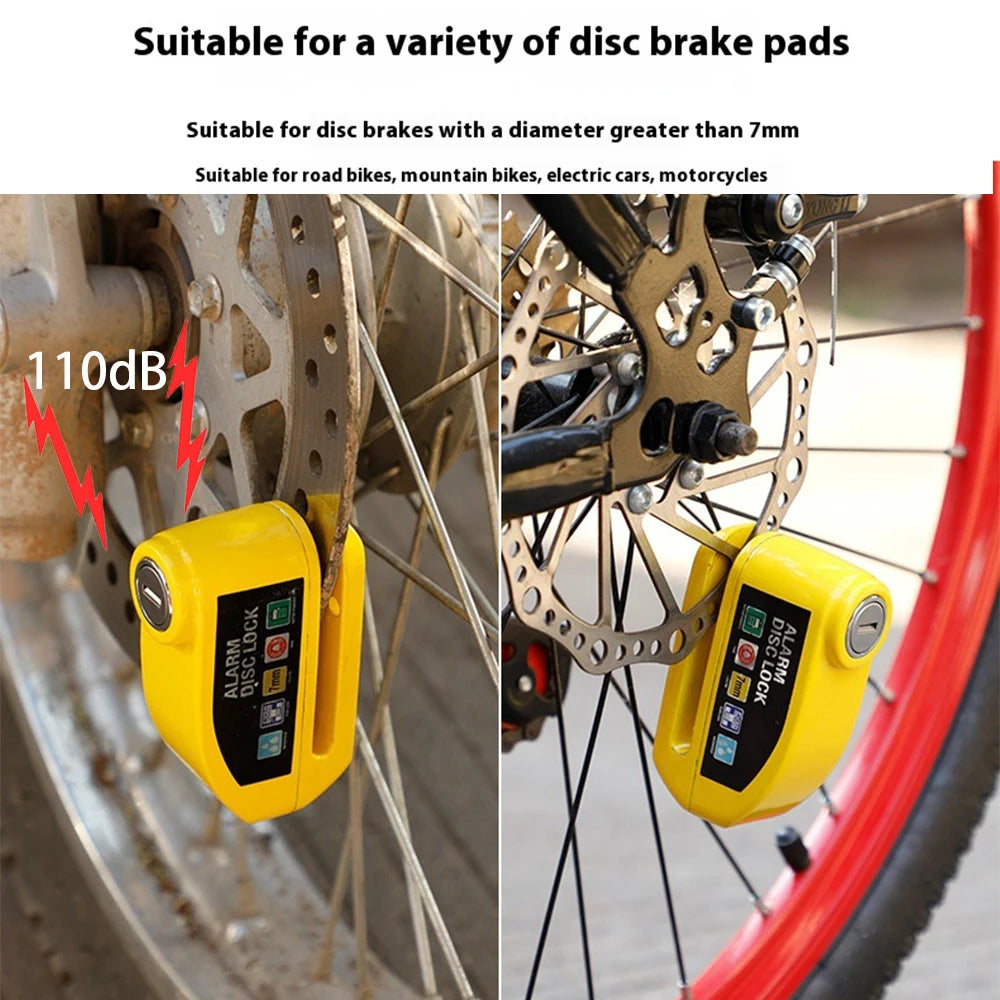 Motorcycle Alarm Disc Brake Lock Security Moto Wheel Disk Padlock Waterproof 110dB Loud Anti Theft Alarma Motorcycle Disc Lock
