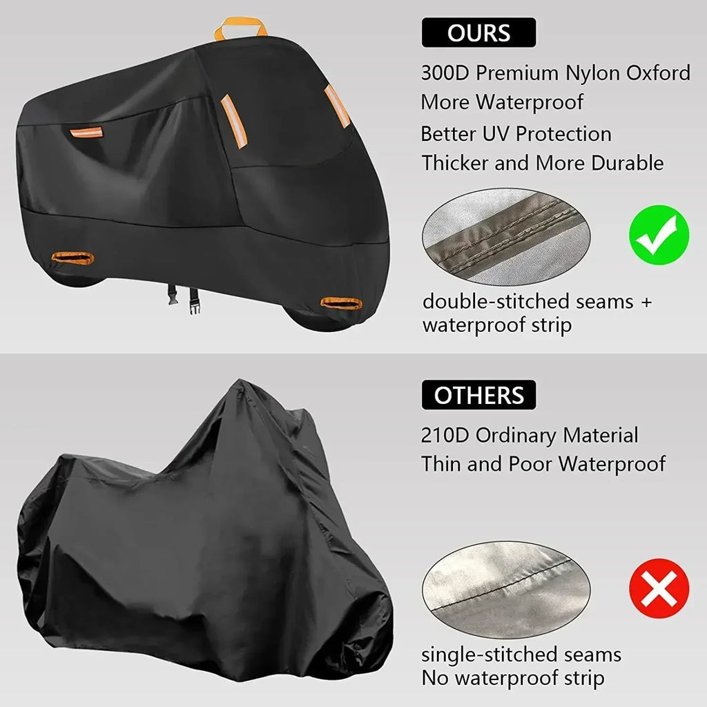 Outdoor Motorcycle Cover Waterproof Thickened Polyester Tarpaulin UV Protective Scooter Cover for Motorcycles