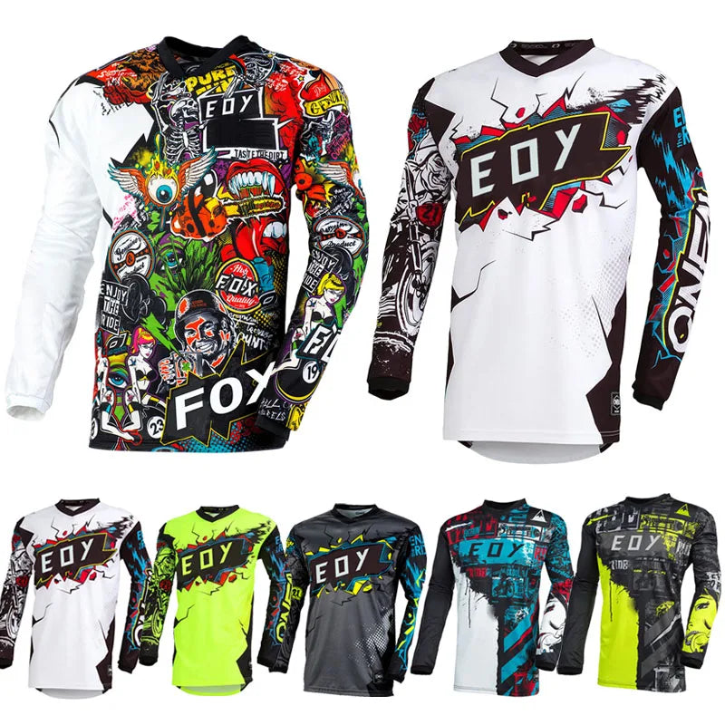 Men's Long Sleeve Motocross Cycling Jersey Eoy Downhill Mountain Bike MTB Shirts Offroad DH Motorcycle Enduro Clothing