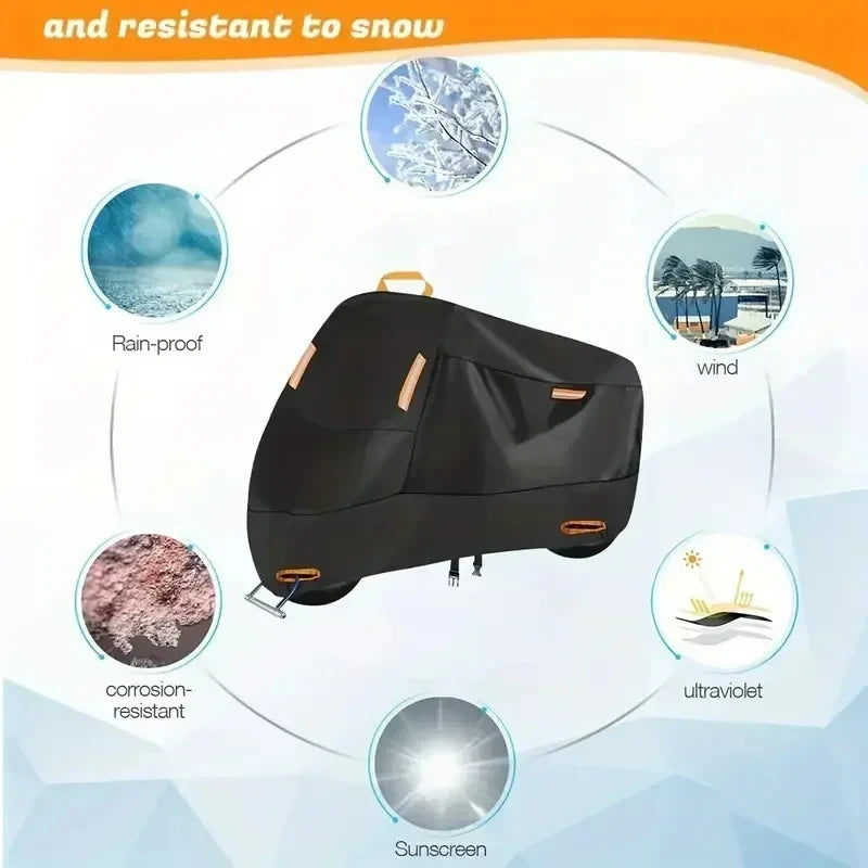 Outdoor Motorcycle Cover Waterproof Thickened Polyester Tarpaulin UV Protective Scooter Cover for Motorcycles