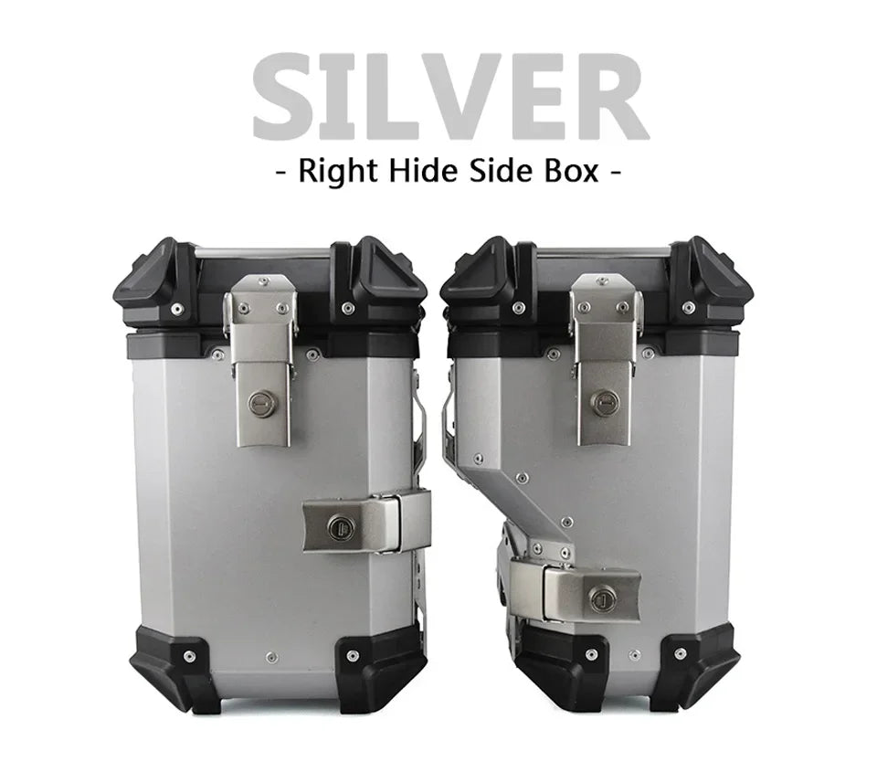 38L Universal Motorcycle Rear Top Box Side Luggage Case Para Motos Storage Trunk Lock Travel Aluminum Alloy Tool Box