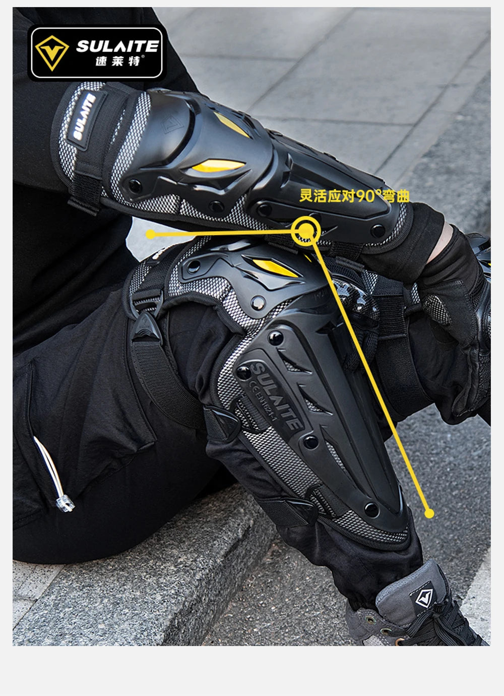 Motorcycle Knee Pad Elbow Protective Combo Knee Protector Equipment Gear Outdoor Sport Motocross Knee Pad Ventilate Four Seasons
