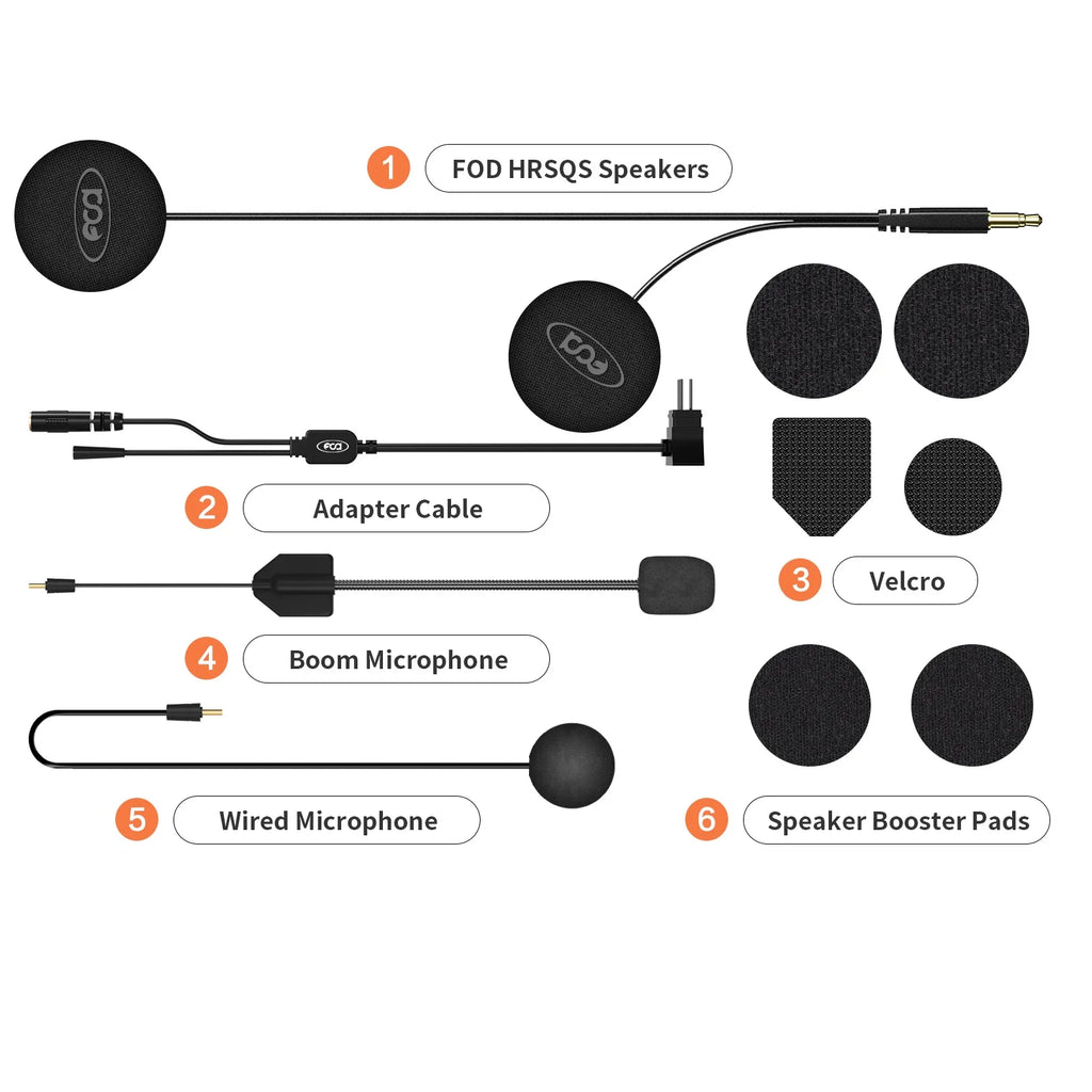 Fodsports FX7 Motorcycle Helmet Intercom Mesh Bluetooth Helmet Headset Moto Interphone,10 Rider 2000M,FM Radio,BT5.4