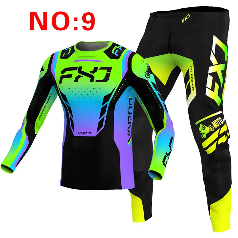 motocross child set Motorcycle jersey and pants kids clothing big boy girl Youth mx gear set Customized Number Nameracing suit