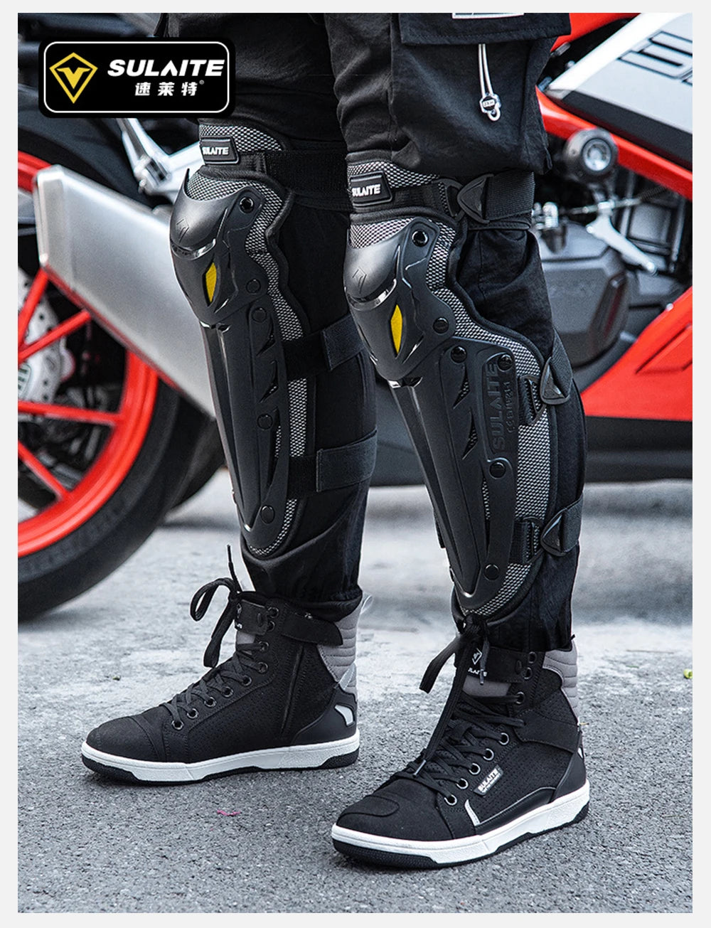 Motorcycle Knee Pad Elbow Protective Combo Knee Protector Equipment Gear Outdoor Sport Motocross Knee Pad Ventilate Four Seasons