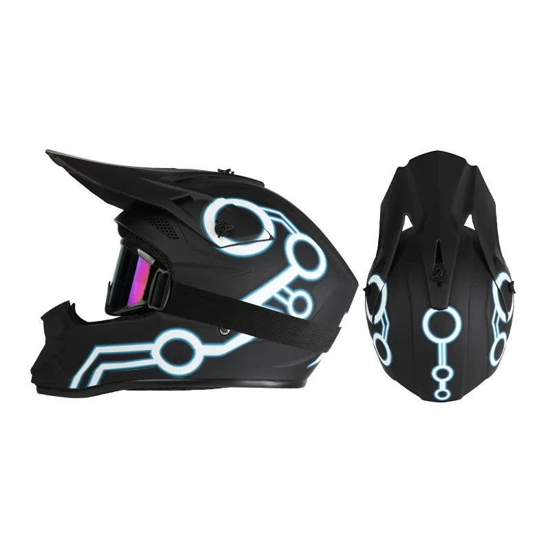 Off road motorcycle helmet rally downhill full helmet riding with goggles suitable for all seasons for men women and children