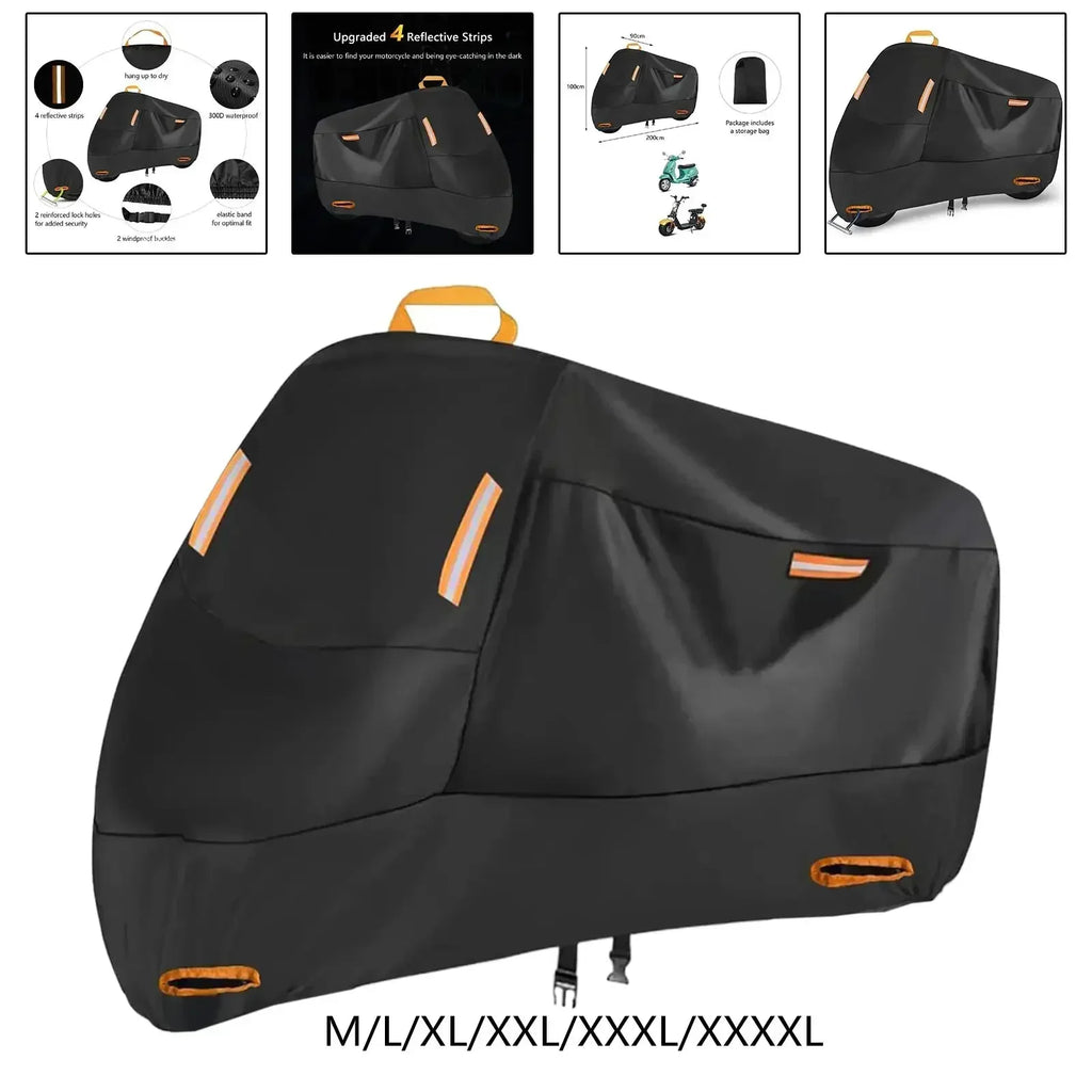 Outdoor Motorcycle Cover Waterproof Thickened Polyester Tarpaulin UV Protective Scooter Cover for Motorcycles