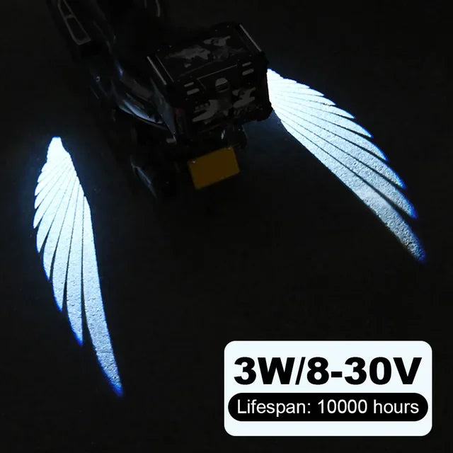2pcs Angel Wings Welcome Light For Motorcycle LED Underbody Light Projector Decorative Atmosphere Light Accessories