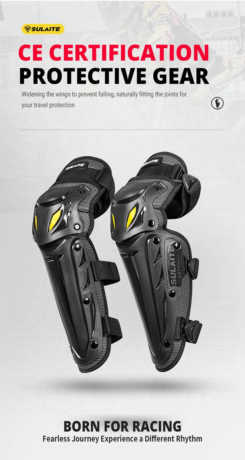 Motorcycle Knee Pad Elbow Protective Combo Knee Protector Equipment Gear Outdoor Sport Motocross Knee Pad Ventilate Four Seasons