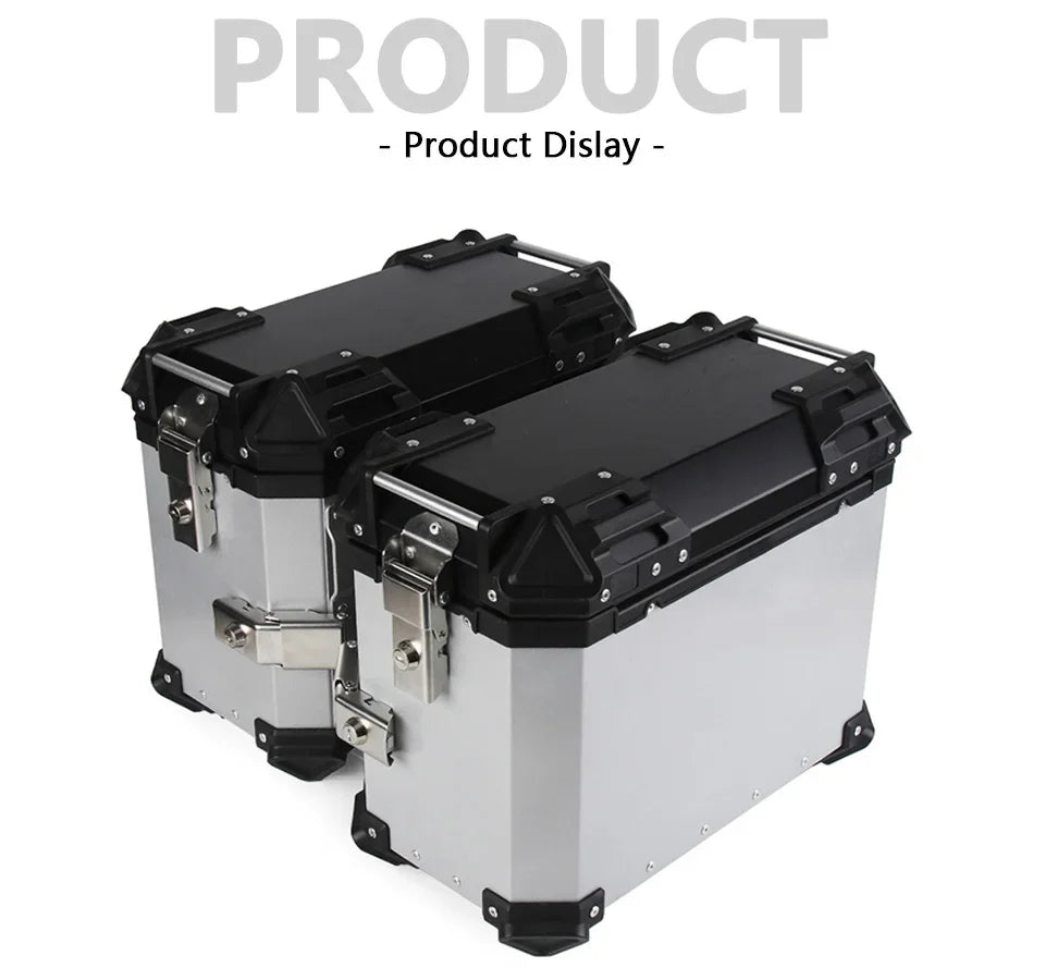 38L Universal Motorcycle Rear Top Box Side Luggage Case Para Motos Storage Trunk Lock Travel Aluminum Alloy Tool Box