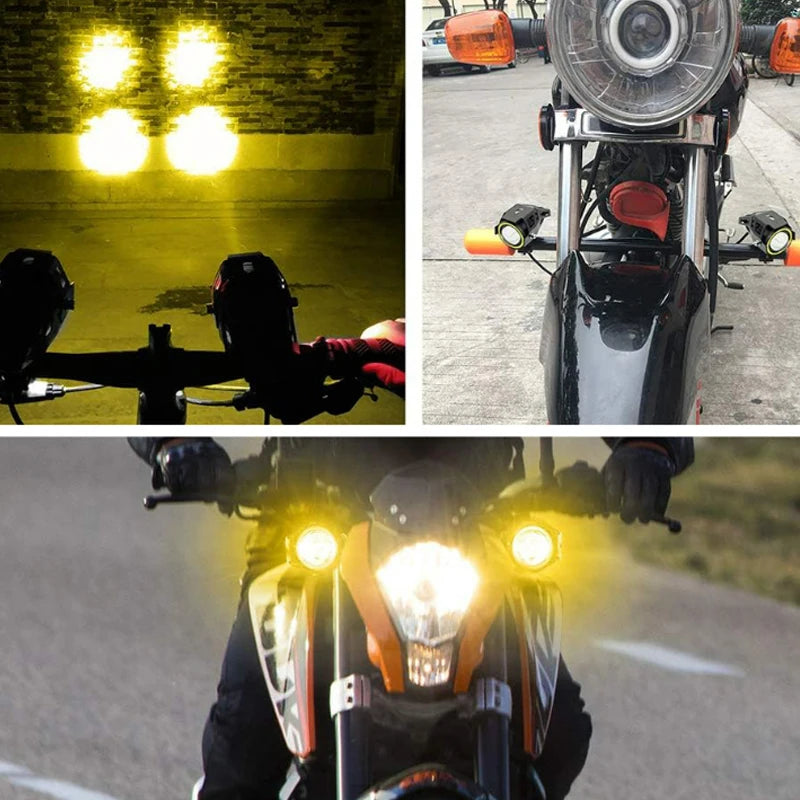 Motorcycle Headlight Fog Lights Super Bright Abgle Eyes Additional Spotlights Headlamp Motorcycle Auxiliary U7 LED Driving Lamp