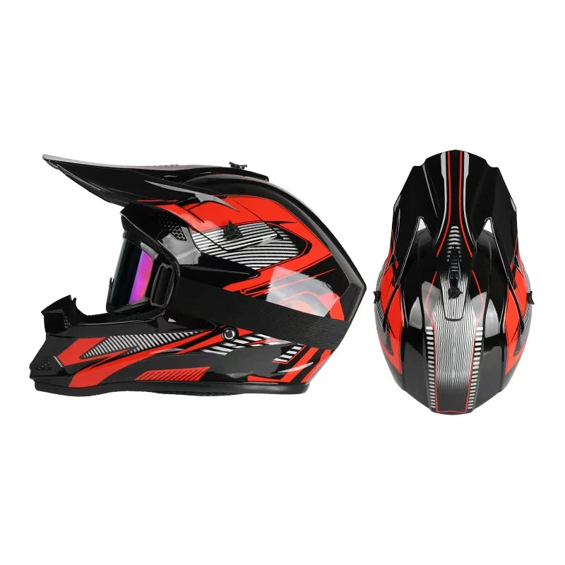 Off road motorcycle helmet rally downhill full helmet riding with goggles suitable for all seasons for men women and children