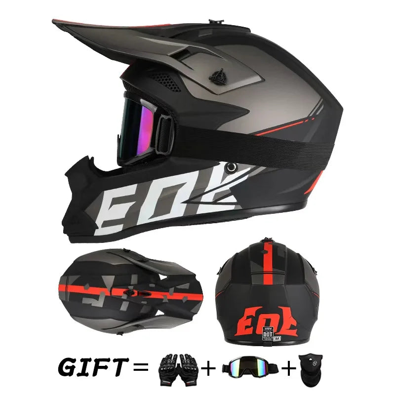 Off road motorcycle helmet rally downhill full helmet riding with goggles suitable for all seasons for men women and children