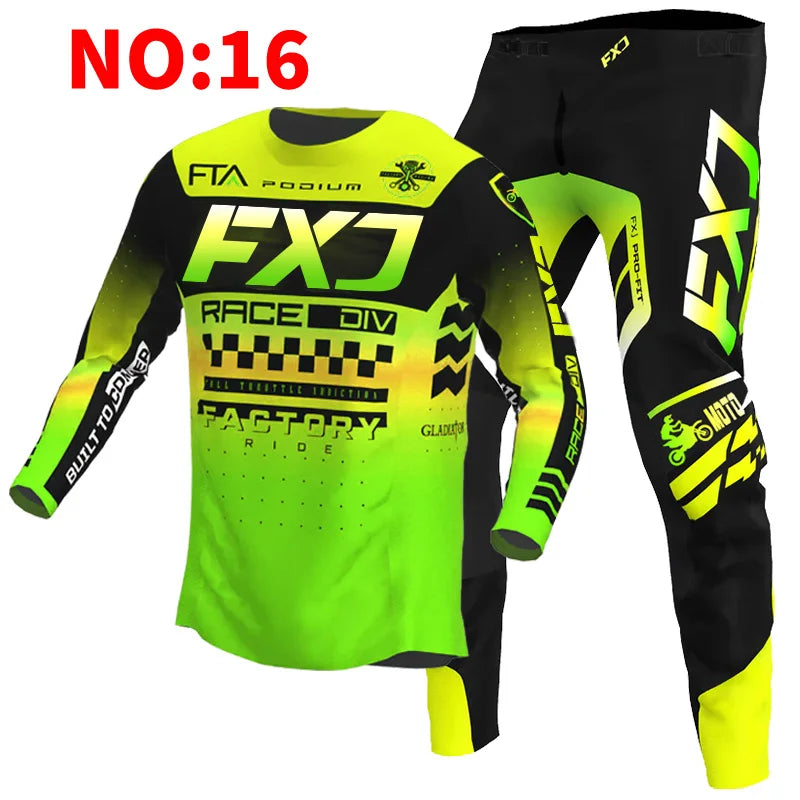 motocross child set Motorcycle jersey and pants kids clothing big boy girl Youth mx gear set Customized Number Nameracing suit
