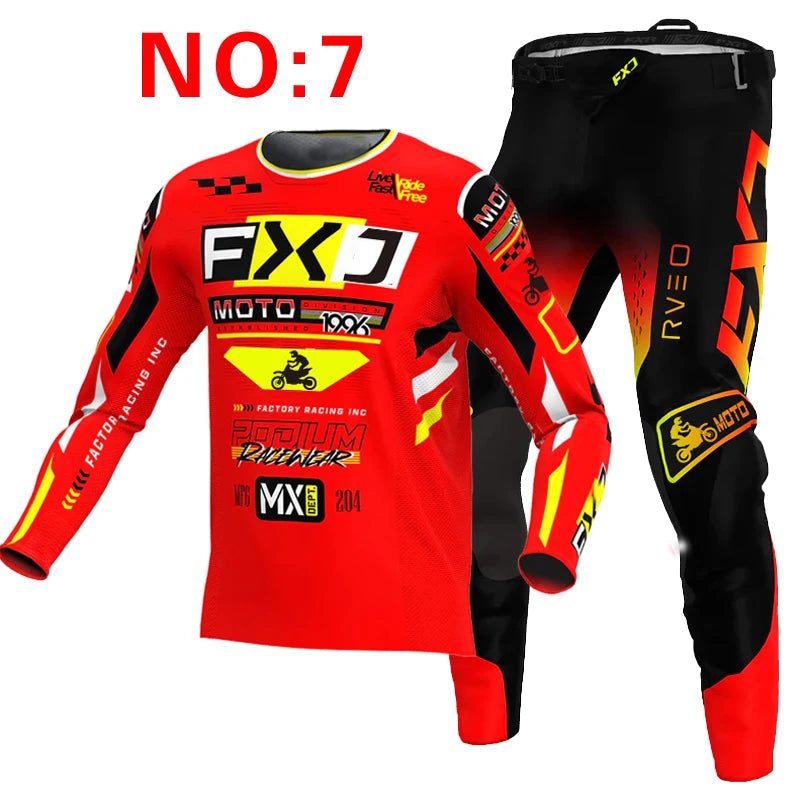 motocross child set Motorcycle jersey and pants kids clothing big boy girl Youth mx gear set Customized Number Nameracing suit