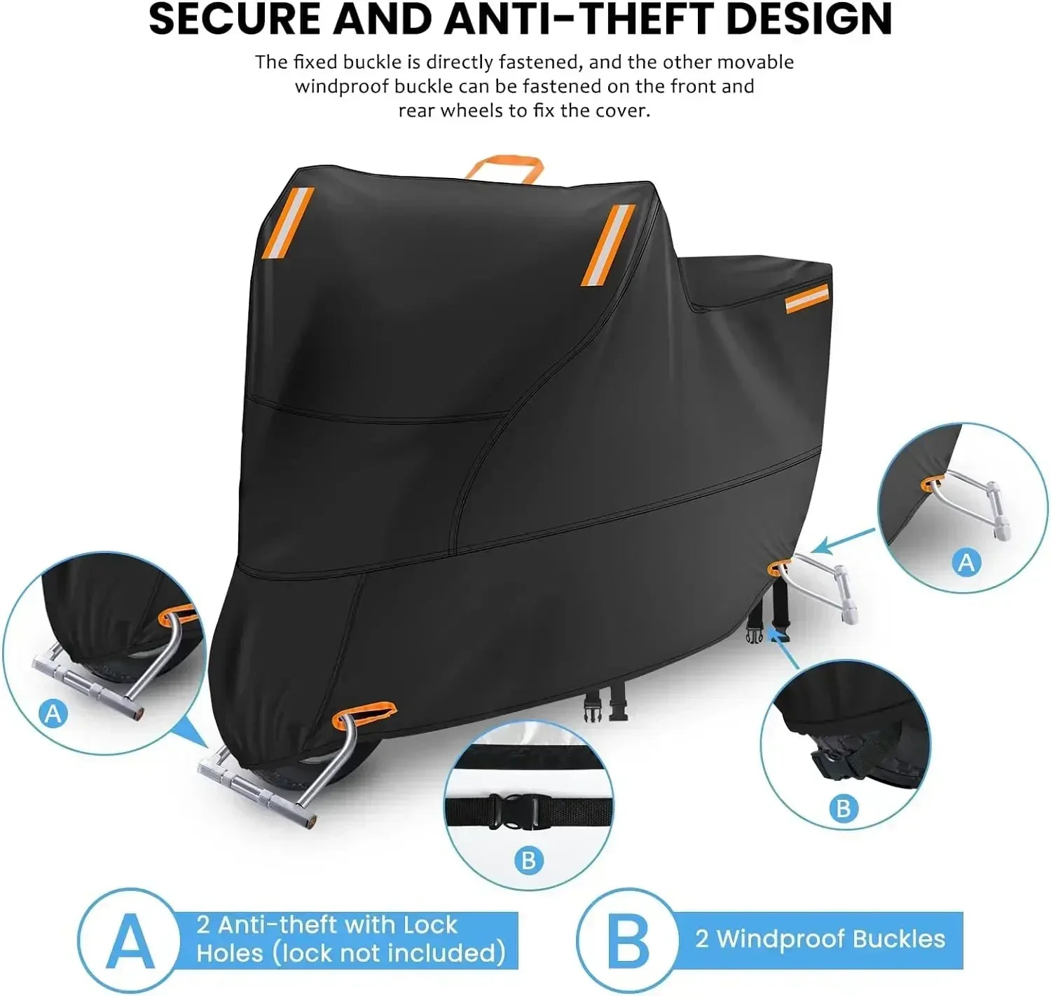 Outdoor Motorcycle Cover Waterproof Thickened Polyester Tarpaulin UV Protective Scooter Cover for Motorcycles
