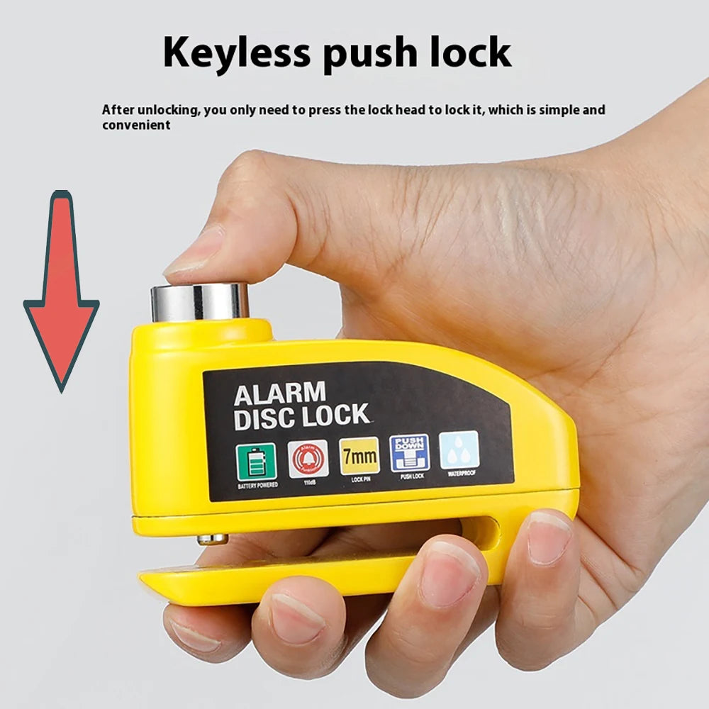 Motorcycle Alarm Disc Brake Lock Security Moto Wheel Disk Padlock Waterproof 110dB Loud Anti Theft Alarma Motorcycle Disc Lock