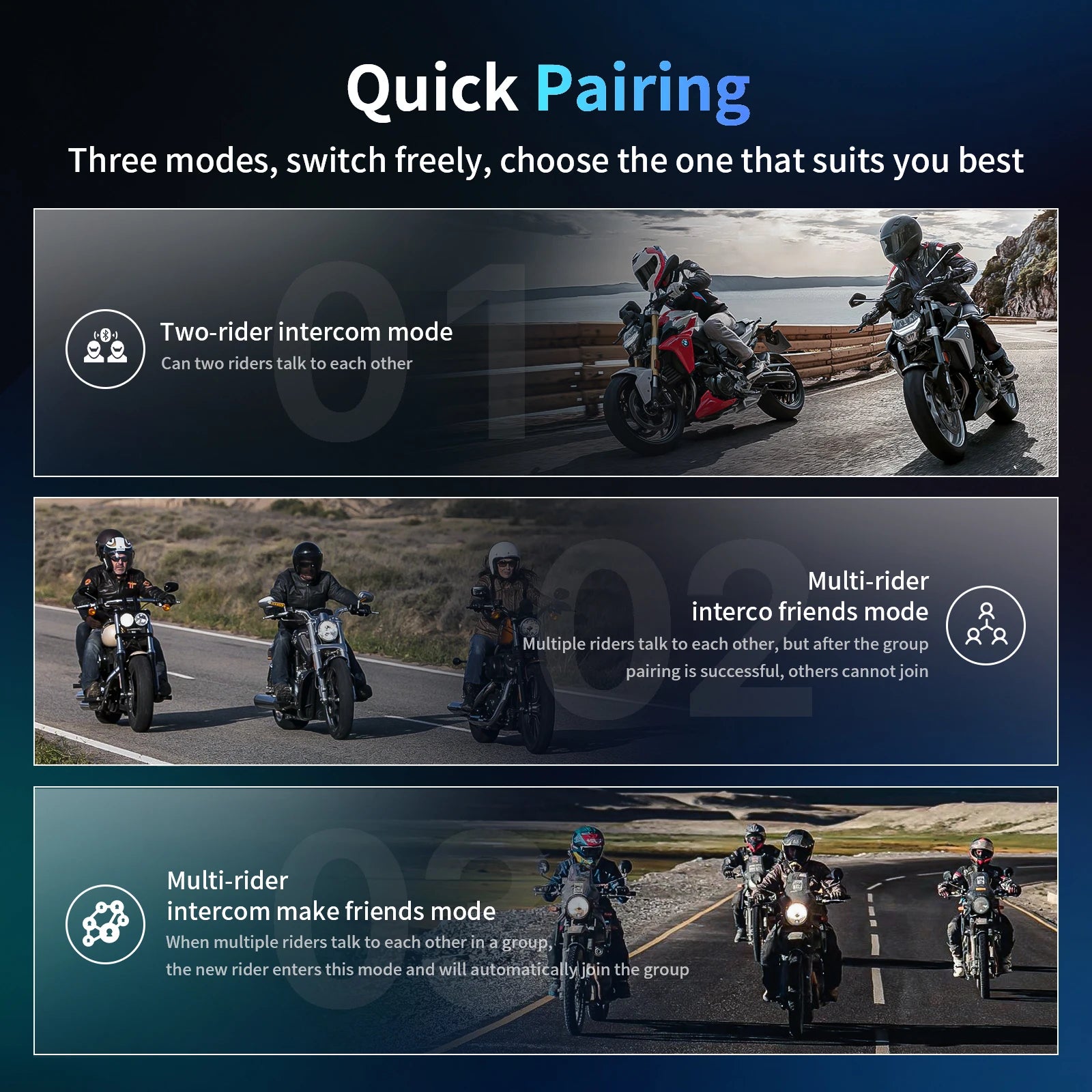 Fodsports FX7 Motorcycle Helmet Intercom Mesh Bluetooth Helmet Headset Moto Interphone,10 Rider 2000M,FM Radio,BT5.4