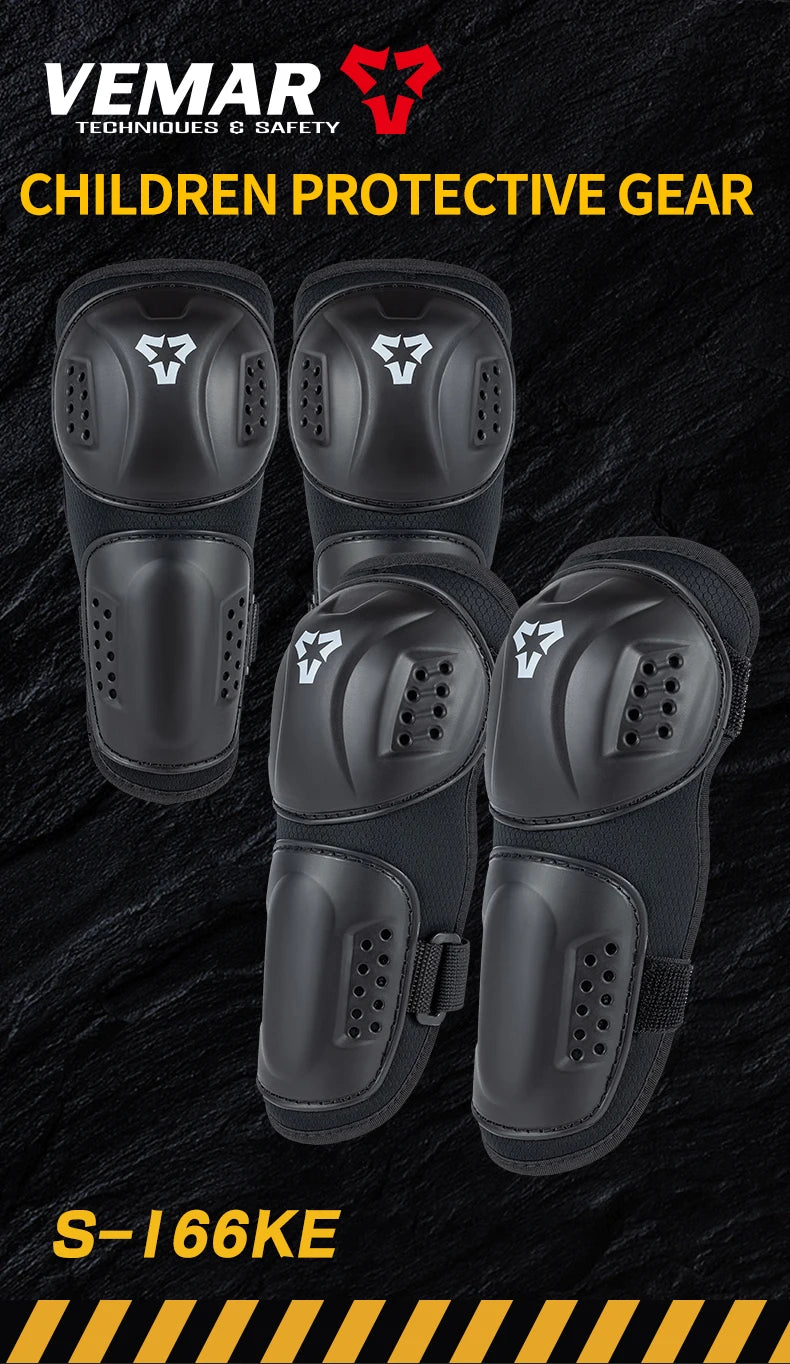Children's Full Set Protective Gear Armor Vest Knee And Elbow Pads 5 PCS Kids Motorcycle Cycling Roller Skating Protective Gear