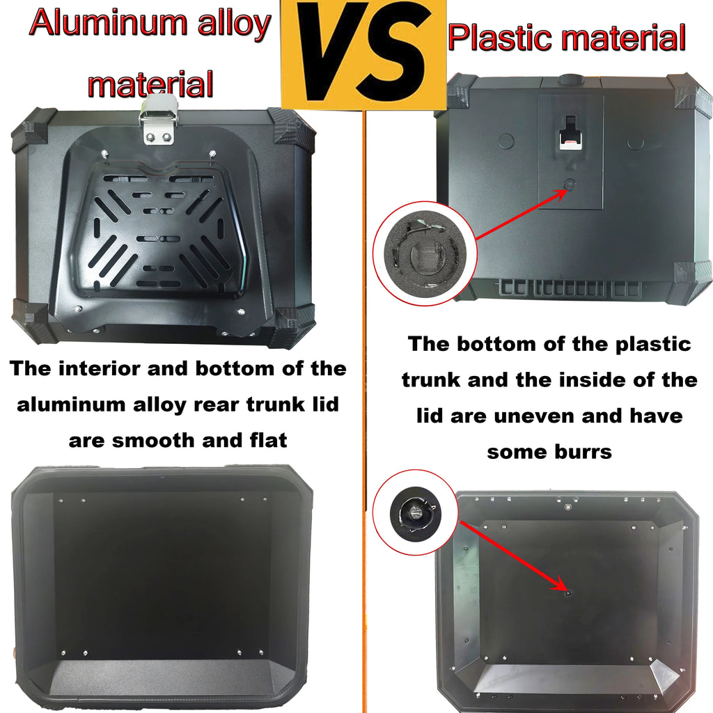 45/55/65L Aluminum Motorcycle Trunk Box Waterproof Top Box Tail Box Trunk Carrier Universal Motorbike Storage Tail Box Luggage