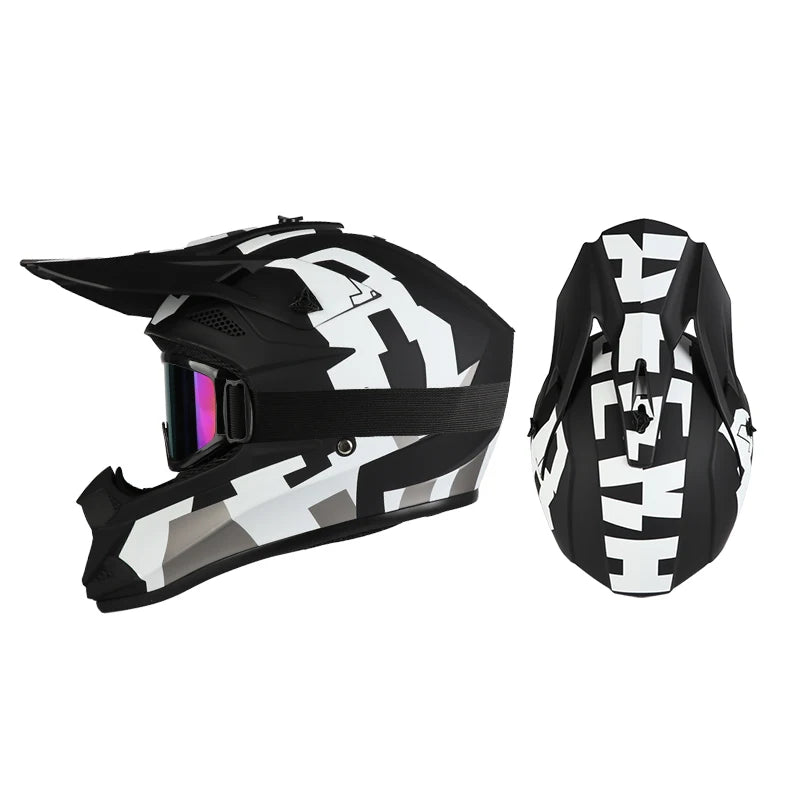 Off road motorcycle helmet rally downhill full helmet riding with goggles suitable for all seasons for men women and children