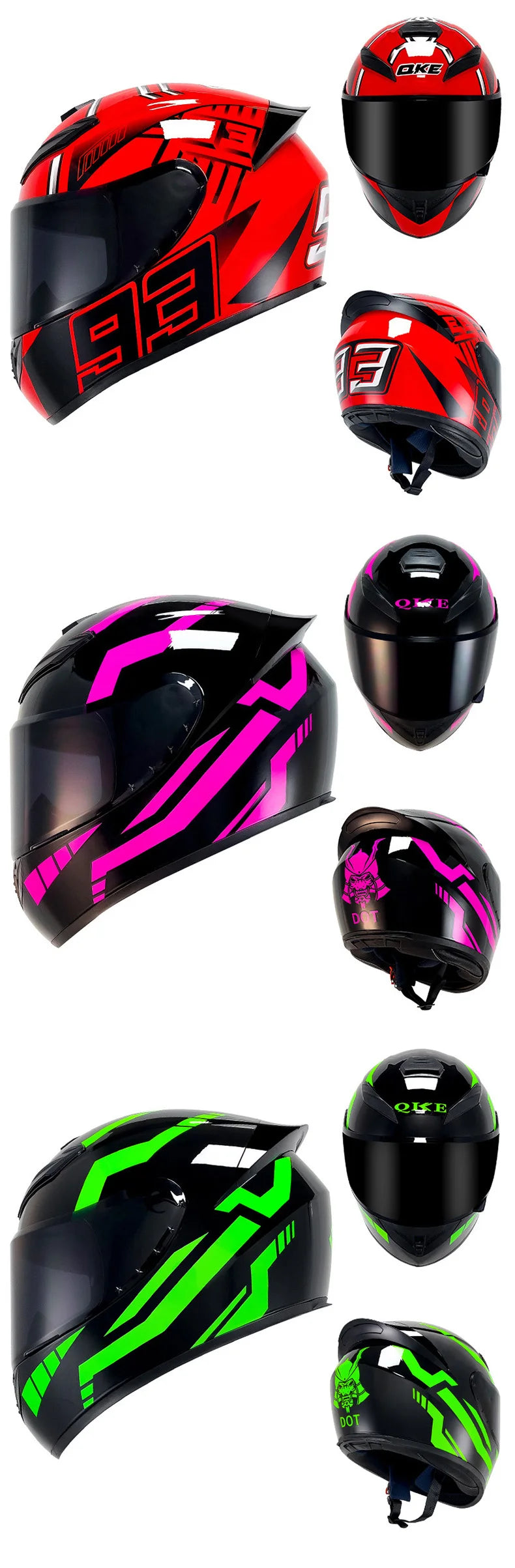 DOT Approved Motorcycle Full Face Helmet for Men Full Helmets Racing Scooter Cruiser Helm Kask Female Sports Helmet Motocross