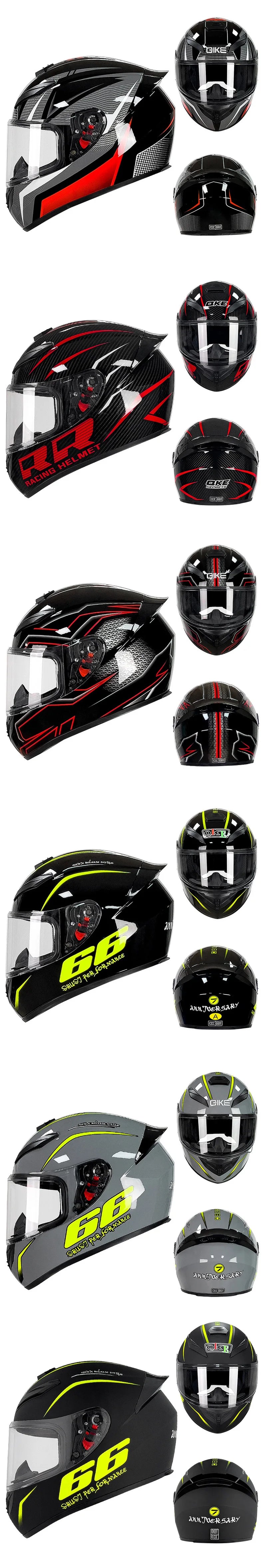 DOT Approved Motorcycle Full Face Helmet for Men Full Helmets Racing Scooter Cruiser Helm Kask Female Sports Helmet Motocross