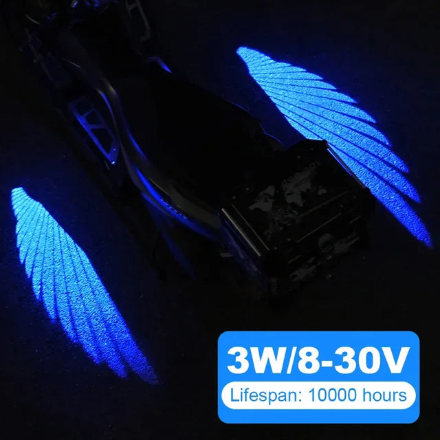 2pcs Angel Wings Welcome Light For Motorcycle LED Underbody Light Projector Decorative Atmosphere Light Accessories