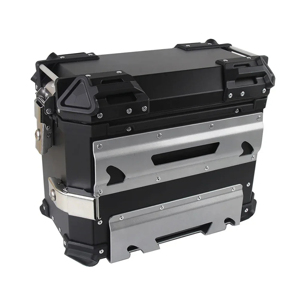 38L Universal Motorcycle Rear Top Box Side Luggage Case Para Motos Storage Trunk Lock Travel Aluminum Alloy Tool Box