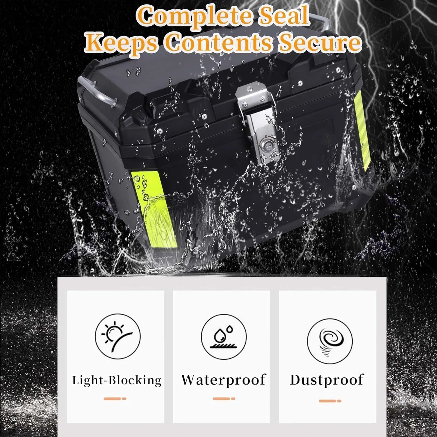 45/55/65L Aluminum Motorcycle Trunk Box Waterproof Top Box Tail Box Trunk Carrier Universal Motorbike Storage Tail Box Luggage