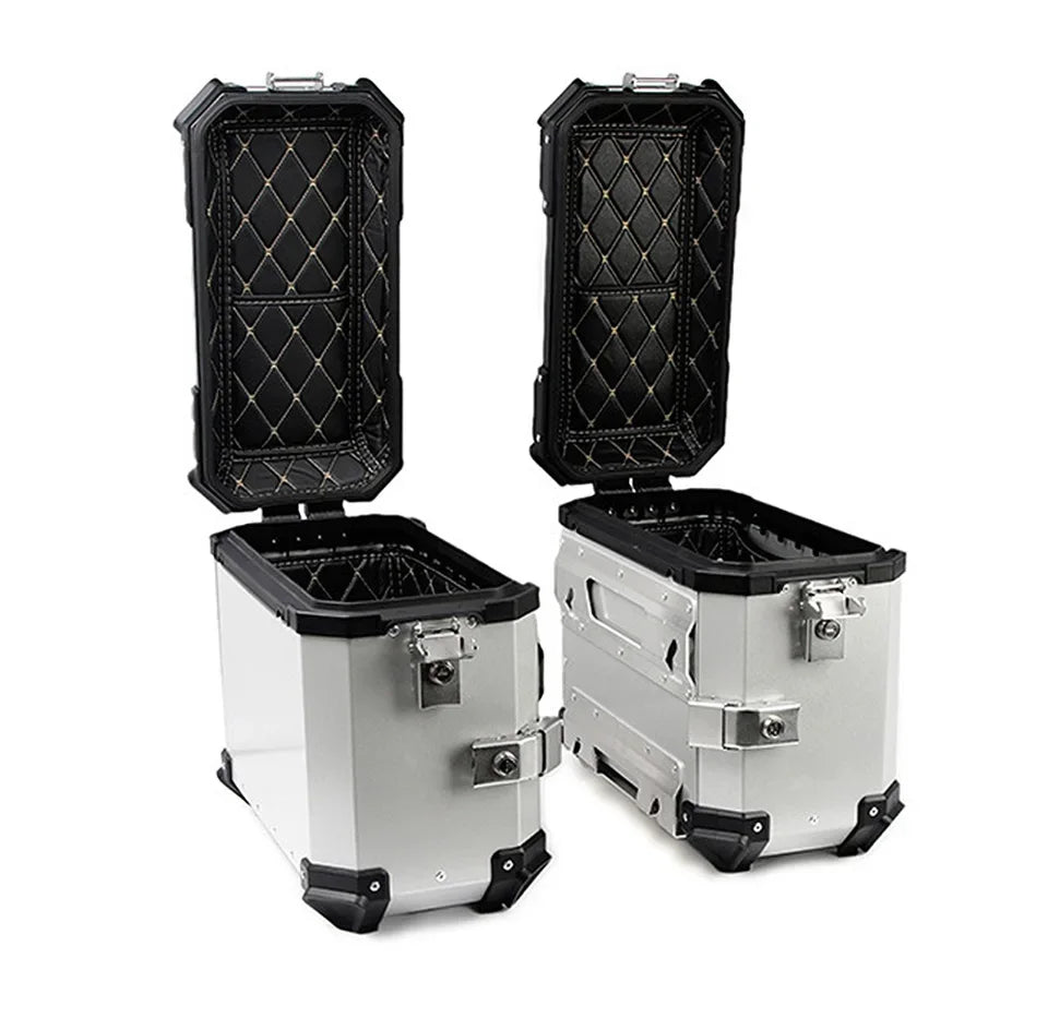 38L Universal Motorcycle Rear Top Box Side Luggage Case Para Motos Storage Trunk Lock Travel Aluminum Alloy Tool Box
