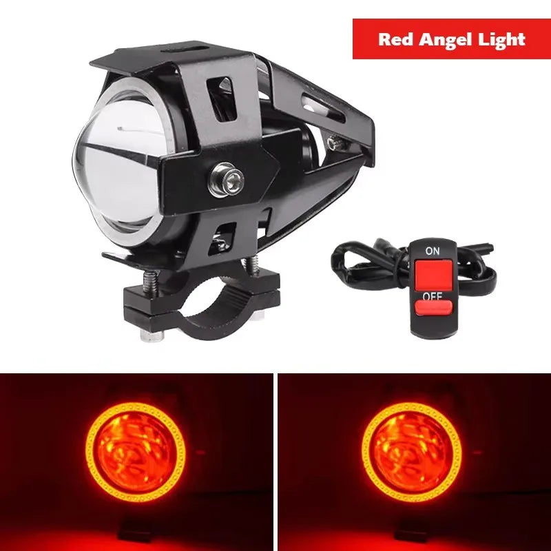 Motorcycle Headlight Fog Lights Super Bright Abgle Eyes Additional Spotlights Headlamp Motorcycle Auxiliary U7 LED Driving Lamp