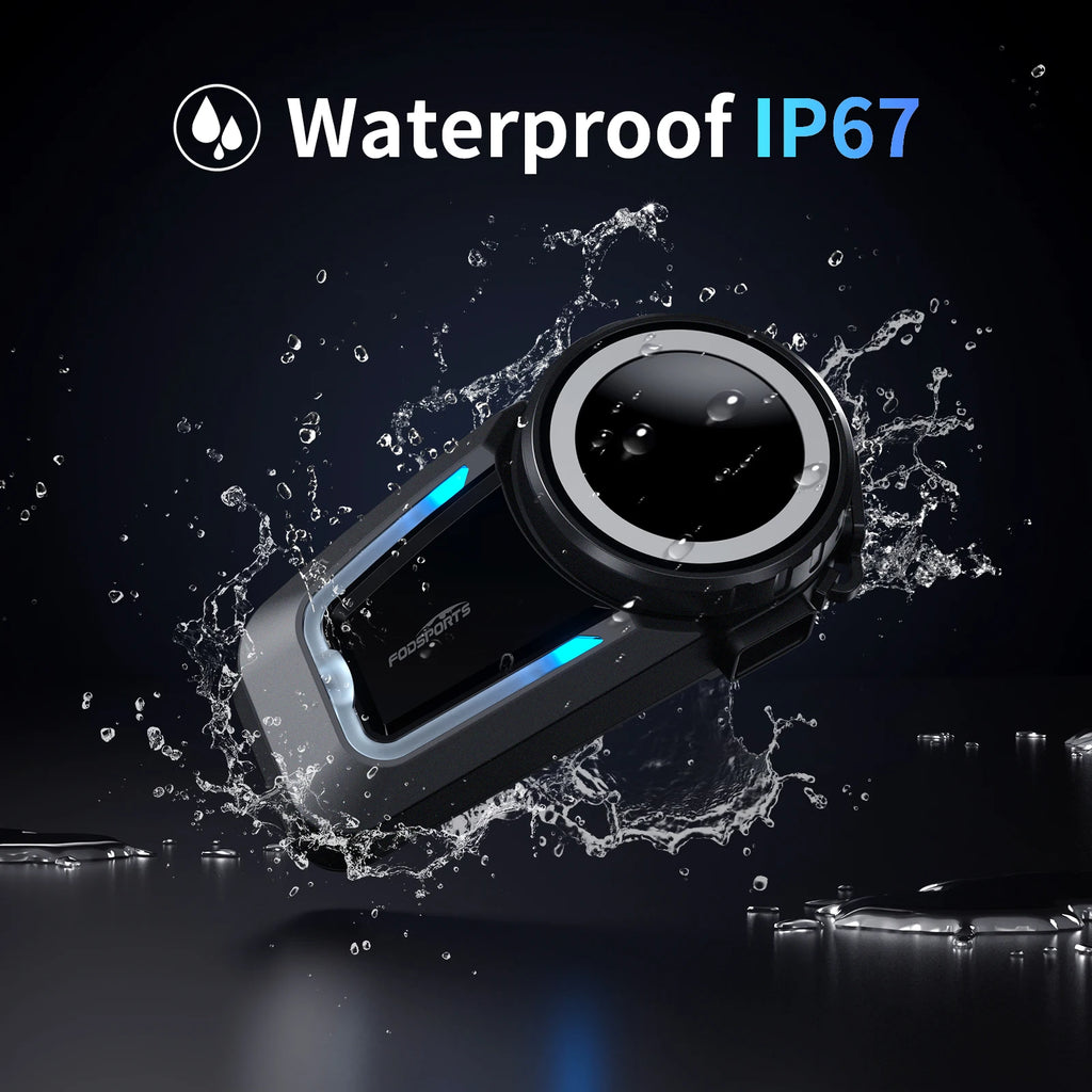Fodsports FX7 Motorcycle Helmet Intercom Mesh Bluetooth Helmet Headset Moto Interphone,10 Rider 2000M,FM Radio,BT5.4