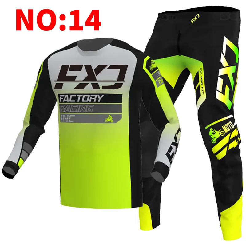 motocross child set Motorcycle jersey and pants kids clothing big boy girl Youth mx gear set Customized Number Nameracing suit