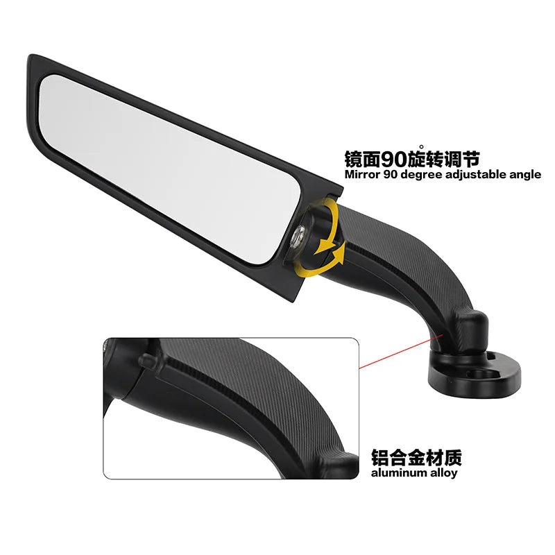 Motorcycle Mirror Modified Wind Wing Adjustable Rotating Rearview Mirror Moto Accessories for YAMAHA YZF R6 R1 R25 R3 R125 R15