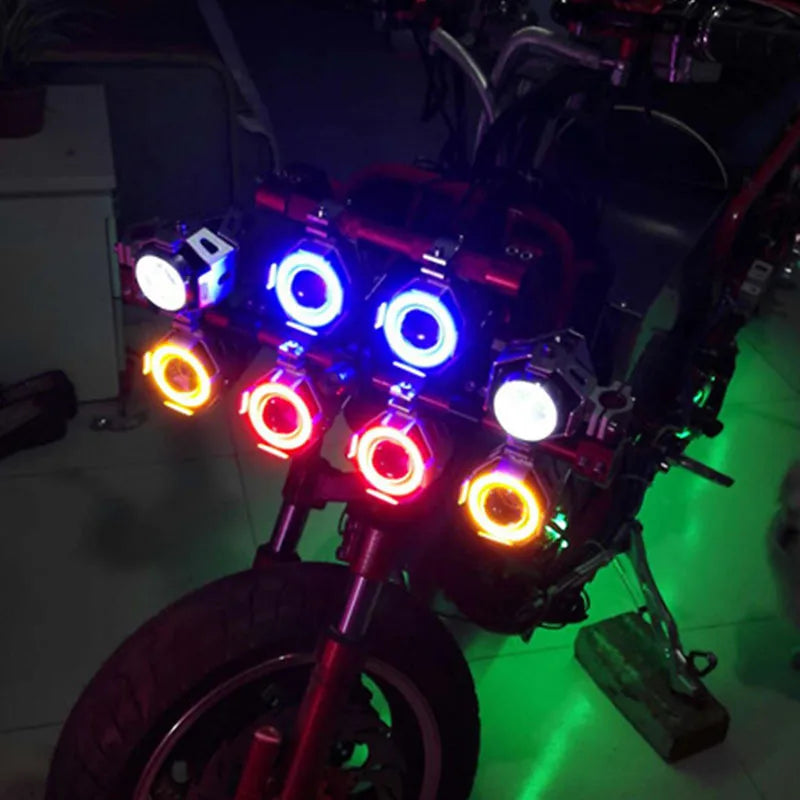 Motorcycle Headlight Fog Lights Super Bright Abgle Eyes Additional Spotlights Headlamp Motorcycle Auxiliary U7 LED Driving Lamp