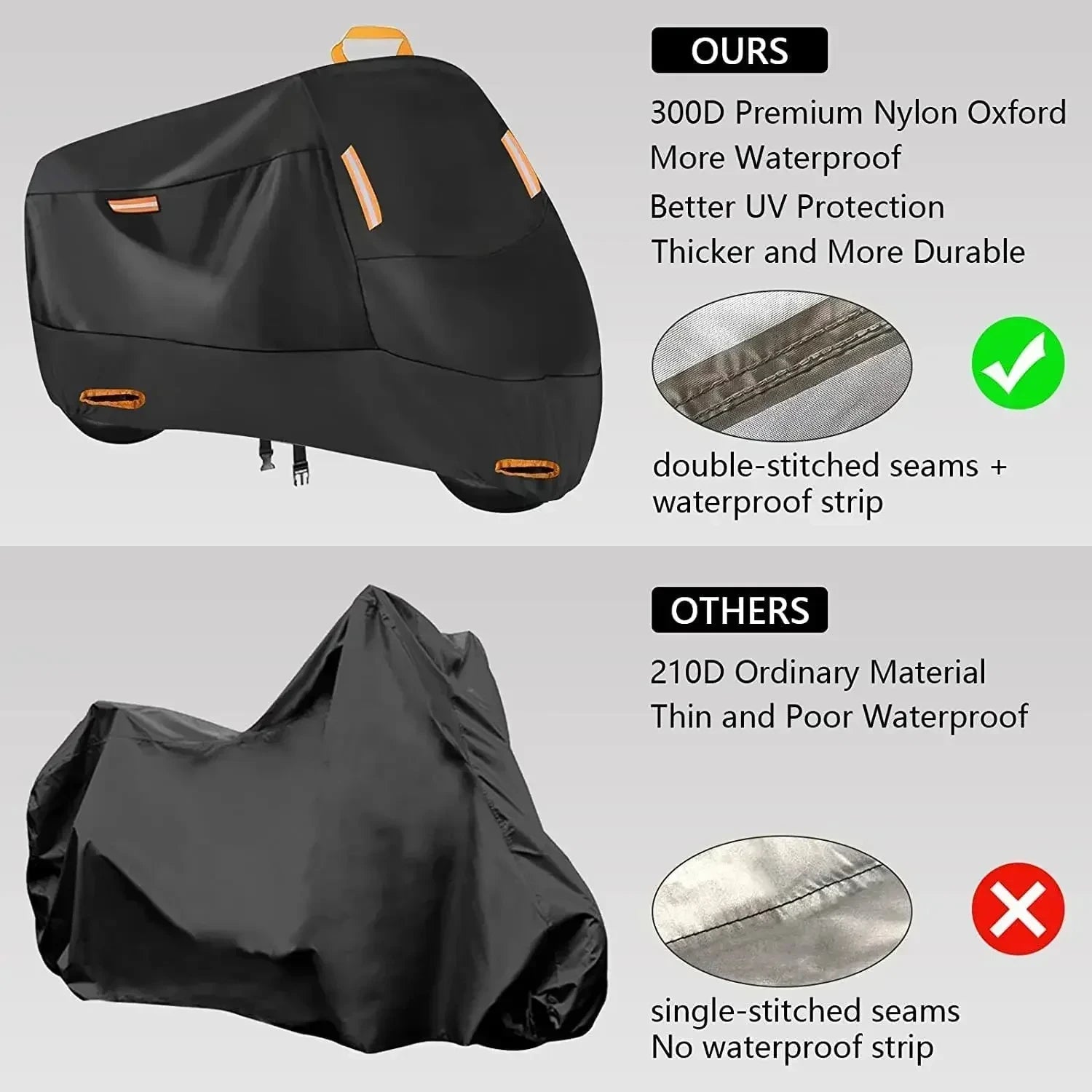 Outdoor Motorcycle Cover Waterproof Thickened Polyester Tarpaulin UV Protective Scooter Cover for Motorcycles
