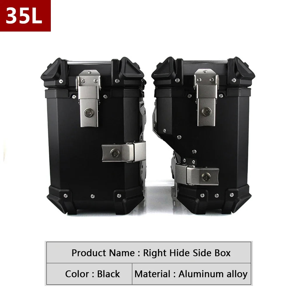 38L Universal Motorcycle Rear Top Box Side Luggage Case Para Motos Storage Trunk Lock Travel Aluminum Alloy Tool Box