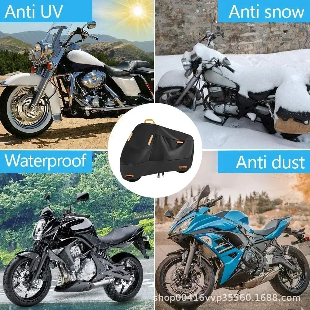 Outdoor Motorcycle Cover Waterproof Thickened Polyester Tarpaulin UV Protective Scooter Cover for Motorcycles