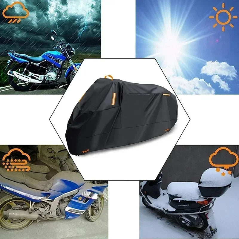 Outdoor Motorcycle Cover Waterproof Thickened Polyester Tarpaulin UV Protective Scooter Cover for Motorcycles