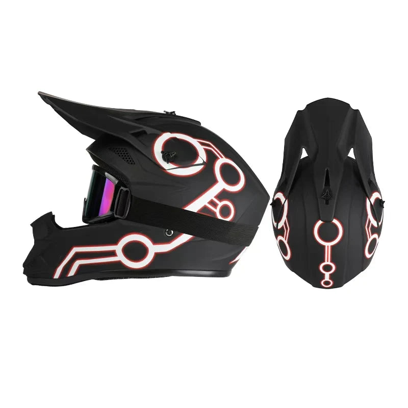 Off road motorcycle helmet rally downhill full helmet riding with goggles suitable for all seasons for men women and children