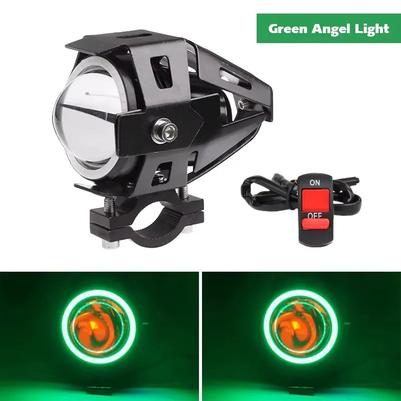 Motorcycle Headlight Fog Lights Super Bright Abgle Eyes Additional Spotlights Headlamp Motorcycle Auxiliary U7 LED Driving Lamp