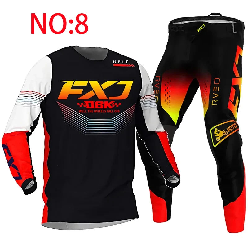 motocross child set Motorcycle jersey and pants kids clothing big boy girl Youth mx gear set Customized Number Nameracing suit
